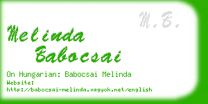 melinda babocsai business card